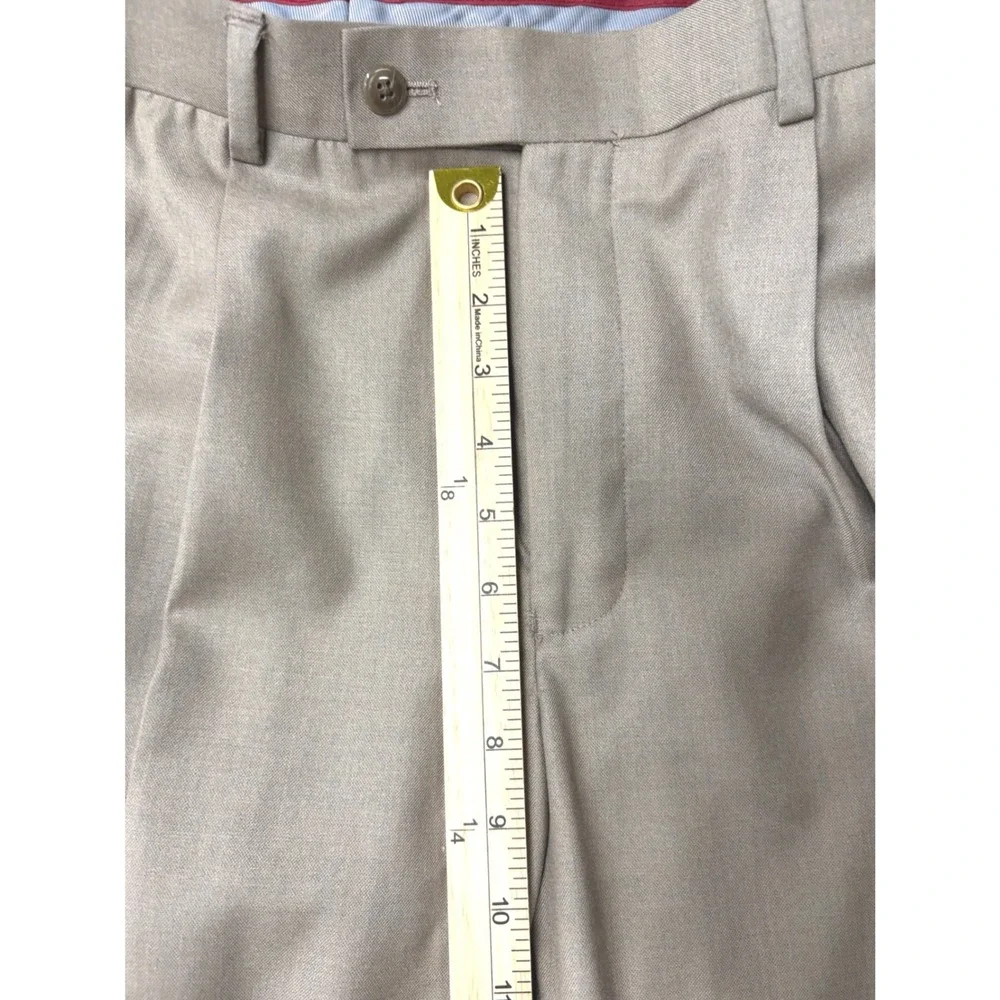 Louis Raphael Rosso Tan Pleated Cuffed Slacks Mens 34x30 Khaki Dress Pants